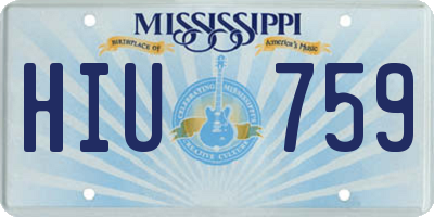 MS license plate HIU759