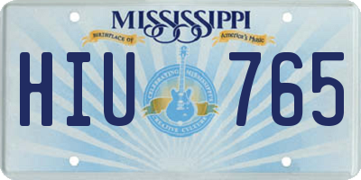 MS license plate HIU765