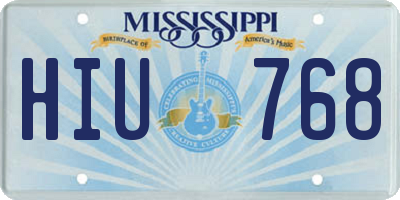 MS license plate HIU768