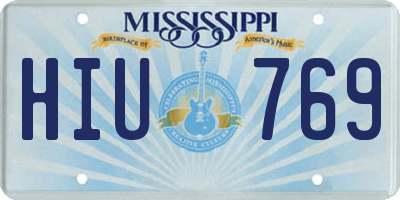 MS license plate HIU769