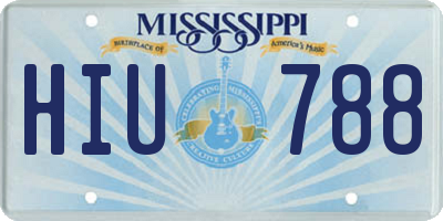MS license plate HIU788