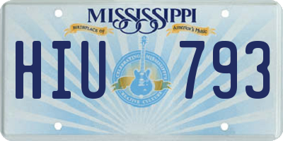 MS license plate HIU793