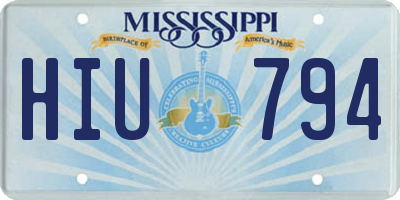 MS license plate HIU794