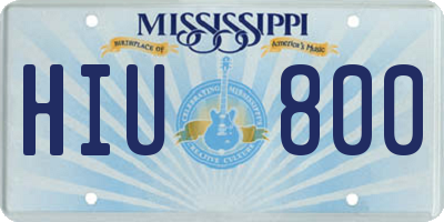 MS license plate HIU800