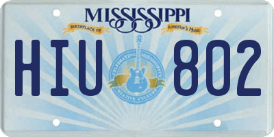 MS license plate HIU802