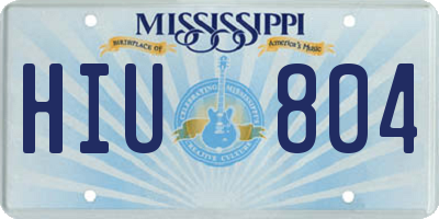 MS license plate HIU804