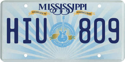 MS license plate HIU809