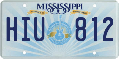 MS license plate HIU812