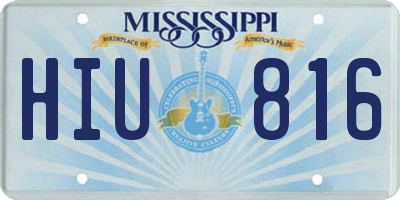 MS license plate HIU816