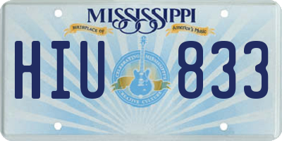 MS license plate HIU833