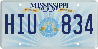 MS license plate HIU834