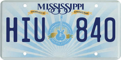 MS license plate HIU840