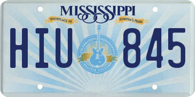 MS license plate HIU845
