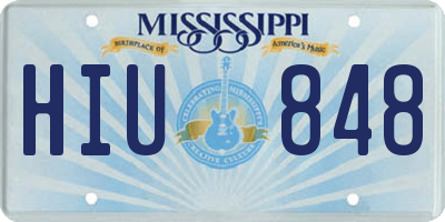 MS license plate HIU848