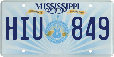 MS license plate HIU849