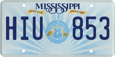 MS license plate HIU853