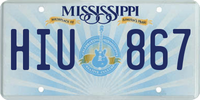 MS license plate HIU867