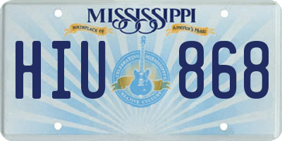 MS license plate HIU868
