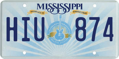 MS license plate HIU874