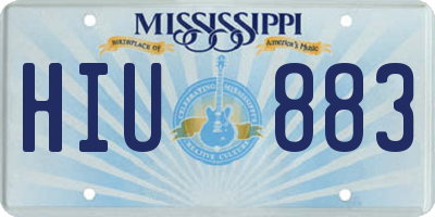 MS license plate HIU883