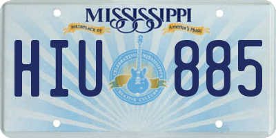 MS license plate HIU885
