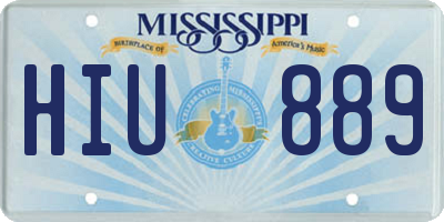 MS license plate HIU889
