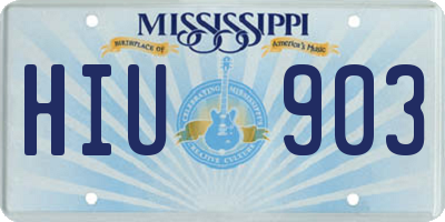 MS license plate HIU903