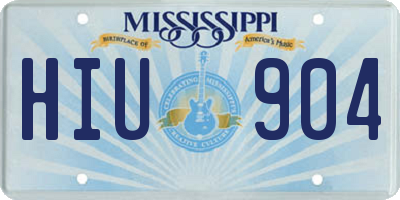 MS license plate HIU904