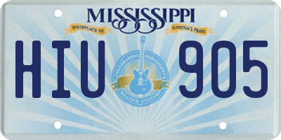 MS license plate HIU905