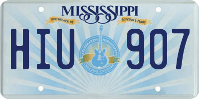 MS license plate HIU907