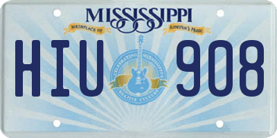 MS license plate HIU908