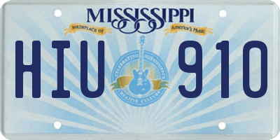 MS license plate HIU910