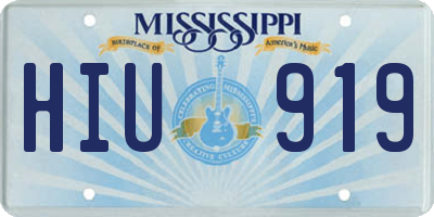 MS license plate HIU919