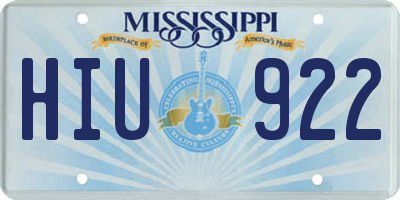 MS license plate HIU922