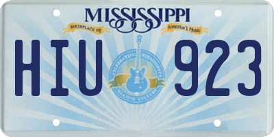 MS license plate HIU923