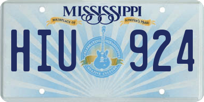 MS license plate HIU924