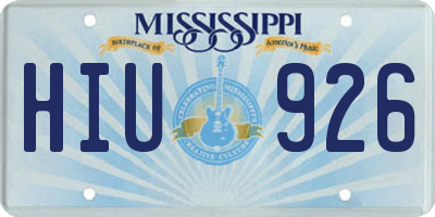MS license plate HIU926