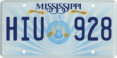 MS license plate HIU928