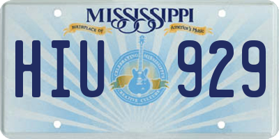 MS license plate HIU929