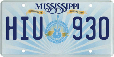 MS license plate HIU930