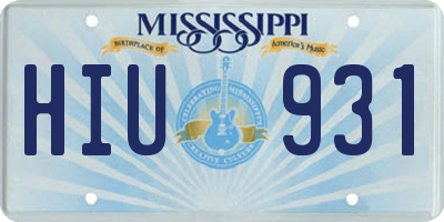 MS license plate HIU931