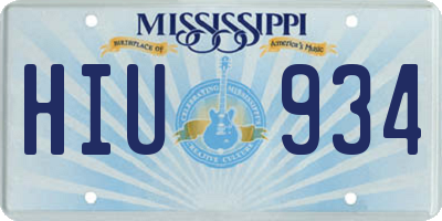 MS license plate HIU934
