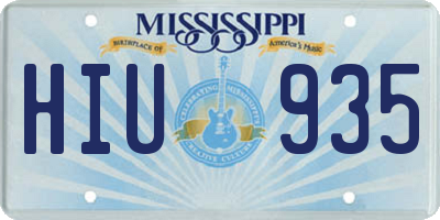 MS license plate HIU935