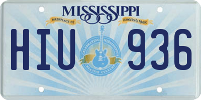 MS license plate HIU936