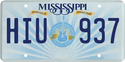 MS license plate HIU937