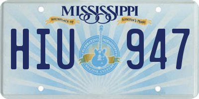 MS license plate HIU947