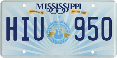 MS license plate HIU950