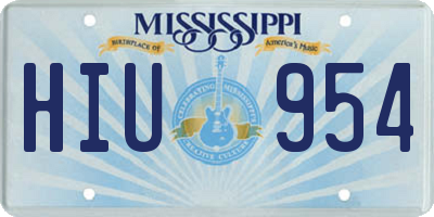 MS license plate HIU954