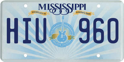 MS license plate HIU960