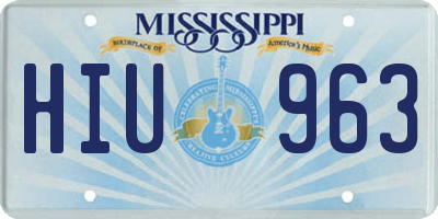 MS license plate HIU963
